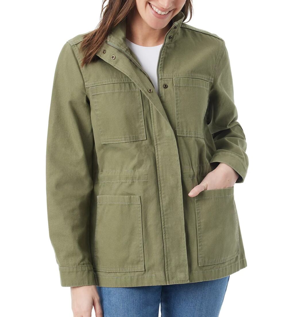 Gloria Vanderbilt Women's Anorak Utility Jacket in Garden Sage, Size L